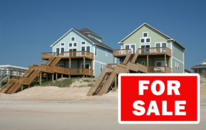 Lavallette real estate, Two beach homes shown with enlarged FOR SALE image in lower right corner